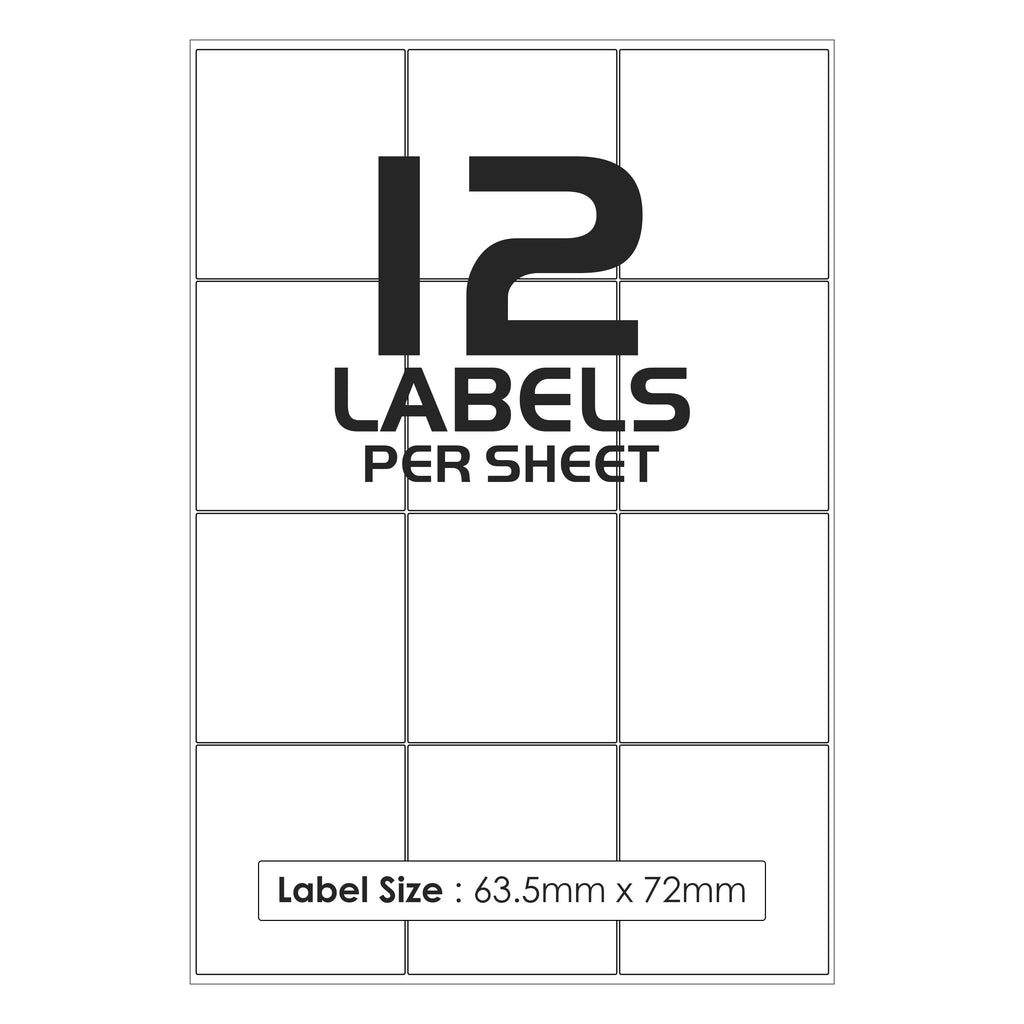 12 Labels Per Sheet